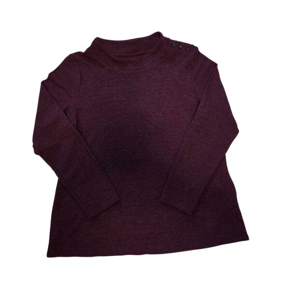 J. Jill Mock Neck Pullover Sweater Buttons on Shoulder sz medium, stretch - Picture 7 of 10